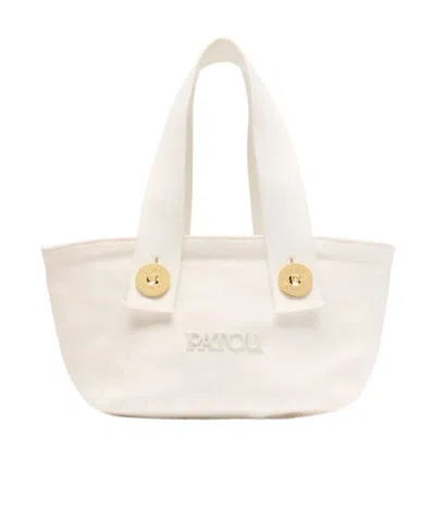 Patou Small  Trapeze Tote Bag In White