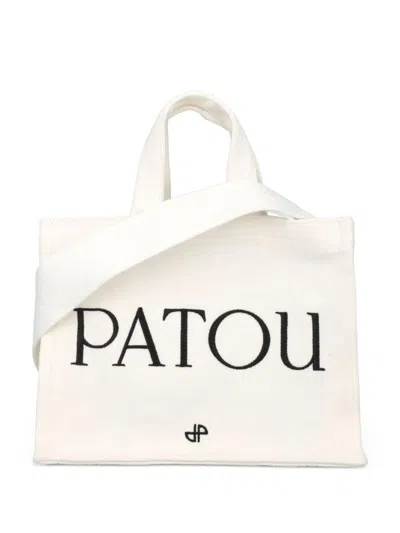 Patou Logo Print Tote Bag In White