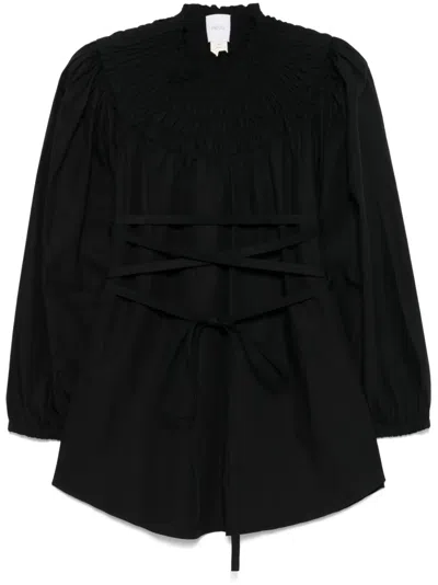 Patou Smocked Blouse In Black