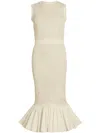 Patou Smocked Dress In Neutrals