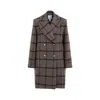 Patou Grey Checkerboard Wool Soft Tailored Coat