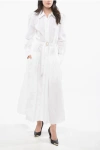 Patou Solid Color Cotton Maxi Shirtdress Grösse 44 In White