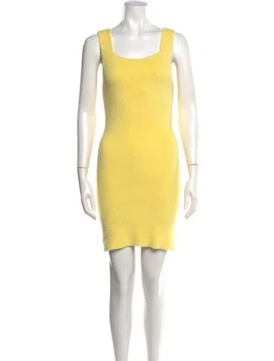 Pre-owned Patou Square Neckline Mini Dress W/ Tags In Yellow