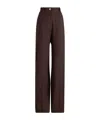 Patou Straight Leg Trousers Pleated Front In Black