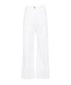 Patou Wide-leg Wool-blend Trousers In White