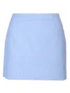 Patou Stretch Tweed Mini Skirt In Light Blue