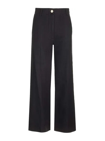 Patou Stretch Tweed Trousers In Black
