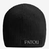 Patou Stretch Wool Blend Beanie In Black
