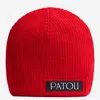 Patou Stretch Wool Blend Beanie In Red