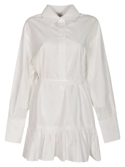 Patou Stripe Belted Dress In White