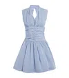 Patou Striped Gathered Cotton Poplin Minidress In Blue
