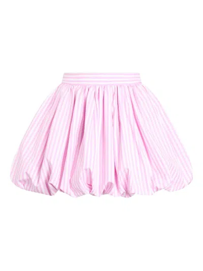 Patou Midi Skirt Mini Length Pleated Striped In Pink