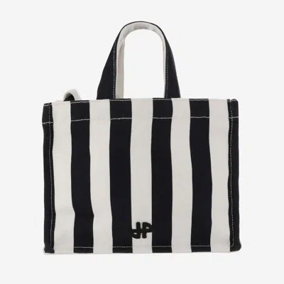 Patou Striped Cotton Canvas Tote Bag In Multicolor