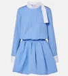 Patou Striped Cotton Poplin Minidress In Blue