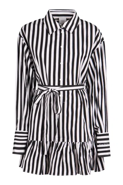 Patou Striped Cotton Shirtdress In Blue