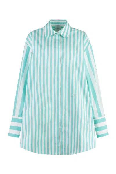 Patou Striped Cotton Shirtdress In White