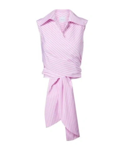 Patou Striped Cotton Top In Purple