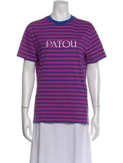 Pre-owned Patou Striped Crew Neck T-shirt In Pink