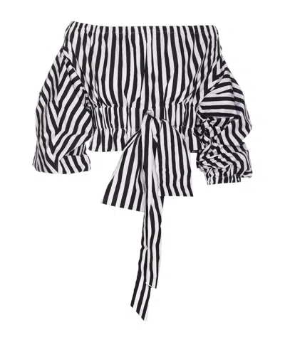 PATOU STRIPED CROPPED BLOUSE