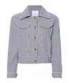 Patou Striped Cropped Denim Jacket