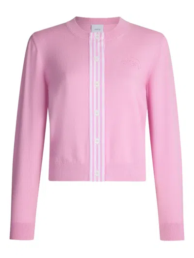 Patou Cardigan Mit Streifen In Pink