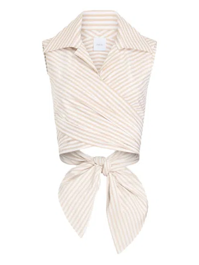 Patou Drapiertes Top Mit Streifen In Brown