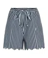 Patou Women's Embroidered Cotton Shorts In Gray