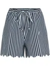 Patou Women's Embroidered Cotton Shorts In Blue