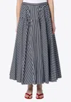 Patou Striped Flared Midi Dress