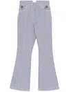 Patou Striped Flared Trousers In Blue