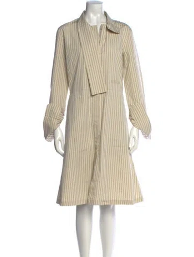 Pre-owned Patou Striped Knee-length Dress In Neutrals