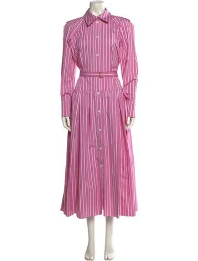 Pre-owned Patou Striped Long Dress W/ Tags In Pink