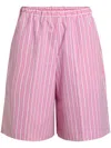 Patou Striped Longline Shorts In 粉色