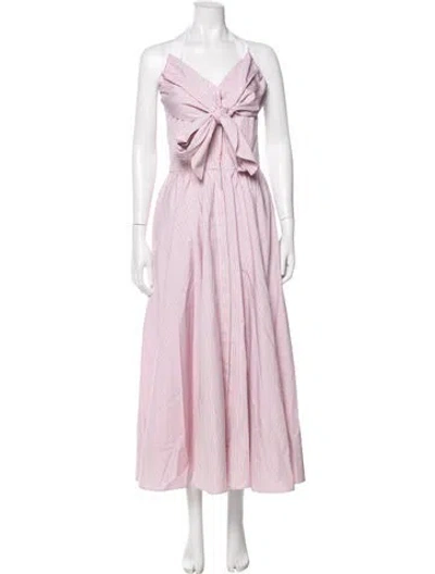 Pre-owned Patou Striped Midi Length Dress W/ Tags In Pink