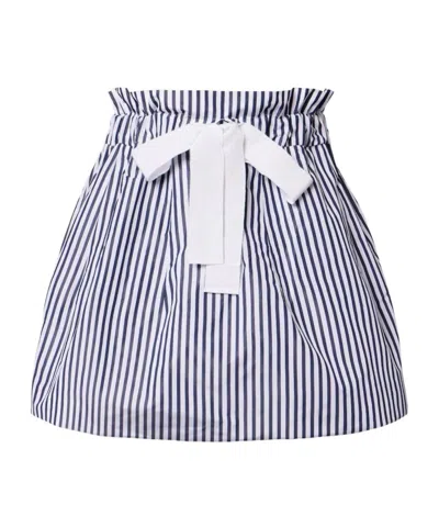 Patou Striped Midi Skirt In Blue