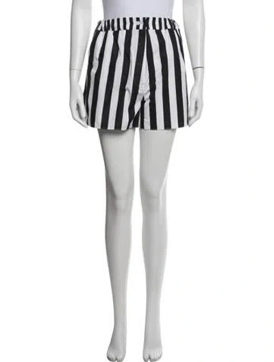 Pre-owned Patou Striped Mini Shorts In White