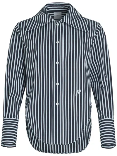 Patou Striped Organic-cotton Shirt In Blue
