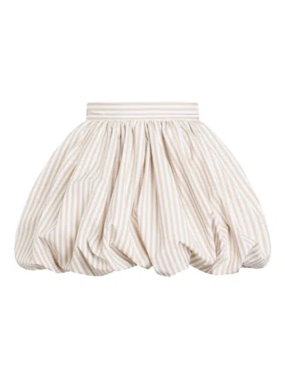 Patou Striped-pattern Bloomer Mini Skirt In Neutral
