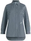 Patou Tailored Shirt In Printed Organic Cotton Poplin In Blue