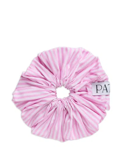 Patou Striped Scrunchie In Pink