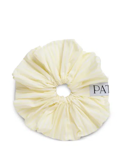 Patou Striped Scrunchie In Yellow