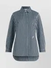Patou Tailored Shirt In Printed Organic Cotton Poplin In Blue