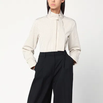 PATOU PATOU STRIPED SHIRT WITH SCARF COLLAR