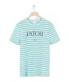 Patou Green Embroidered Cotton T-shirt In Small Green Stripe