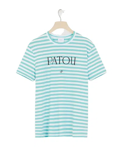 Patou Green Embroidered Cotton T-shirt In Multi