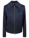 Patou Structured Blue Jacket With Fitted Waist In Blue