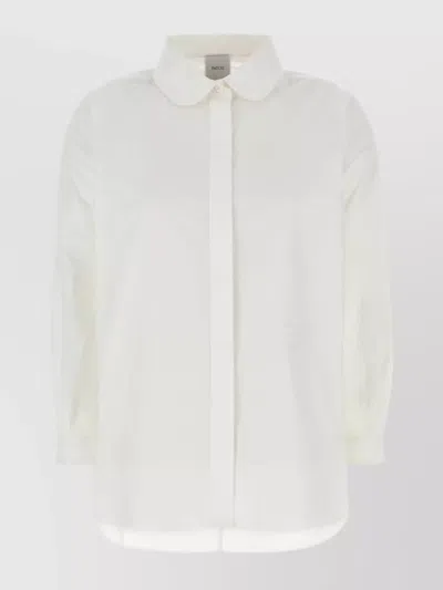 Patou Structured Cotton Shirt With Long Sleeves In White