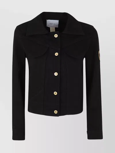 PATOU STRUCTURED DENIM JACKET PATCH DETAIL