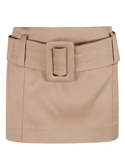 Patou Structured Skirt With Wide Belt In Neutral