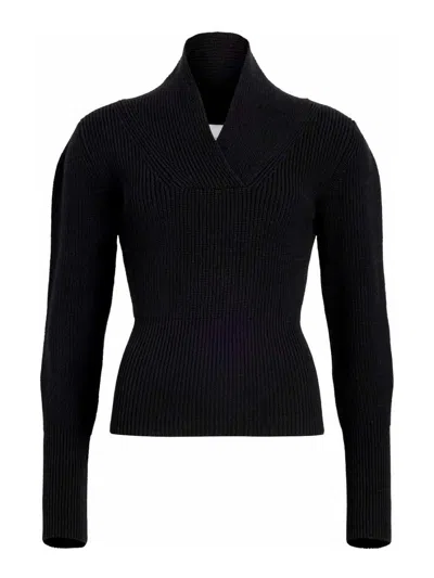 Patou High-neck Knit Sweater In Negro